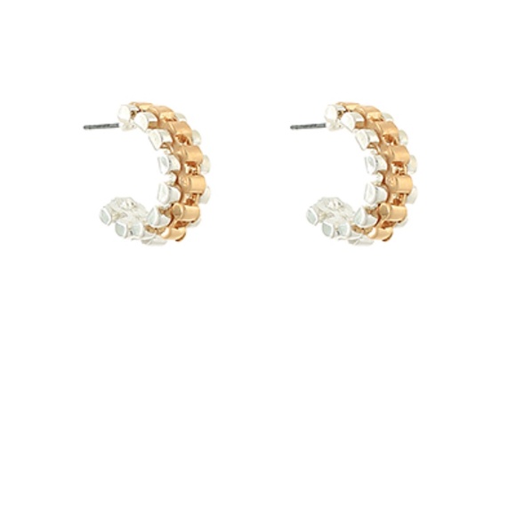Watchband Style Stud Hoops - Picture 1 of 1